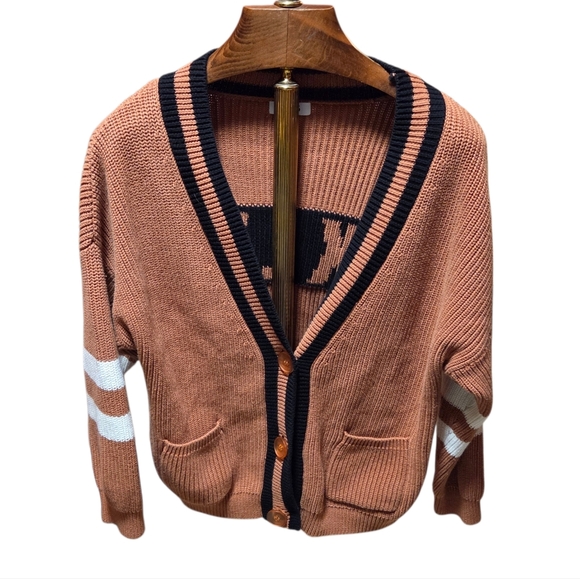 525 America Sweaters - 525 America Kennedy Brooklyn Grandpa Cardigan in Brown Black White Size Large